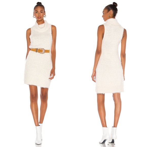 SHOW ME YOUR MUMU | Bohemian Fauna Dress Fuzzy in Cream Knit | Size Extra Small - Picture 2 of 9